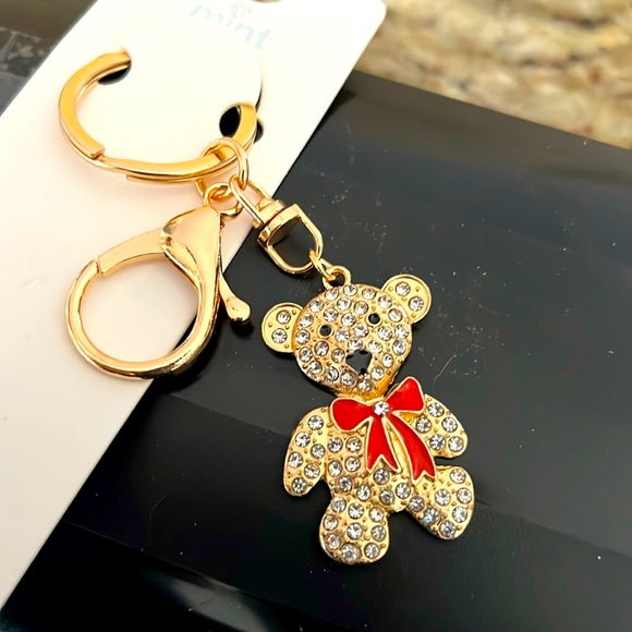 NIP- Adorable 3” Teddy Bear with Bow Keychain - Picture 4 of 9